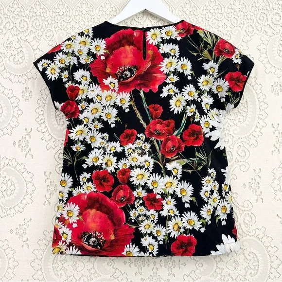 Dolce & Gabbana Daisy and Poppy Print Top